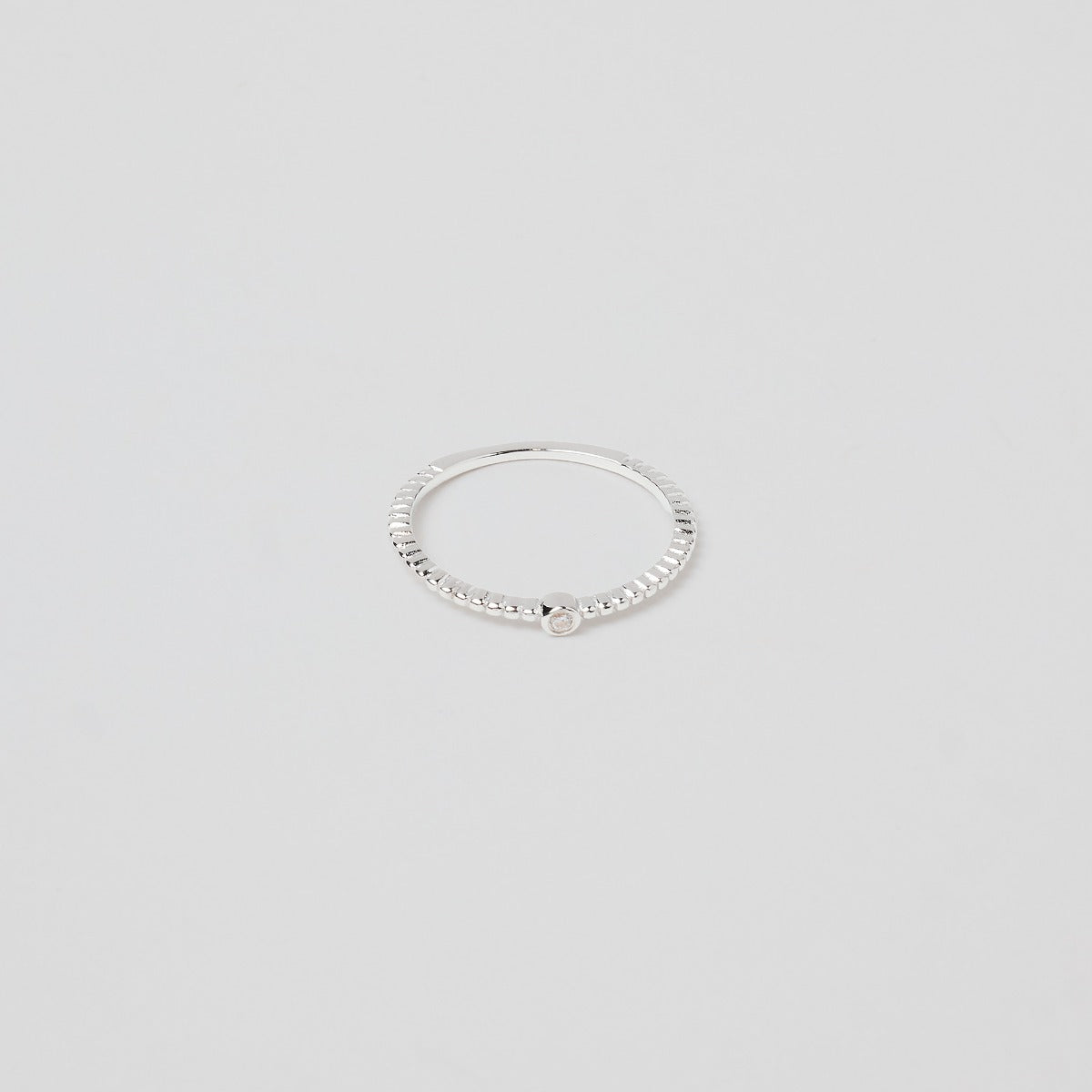 Bague perlée et brillants argent