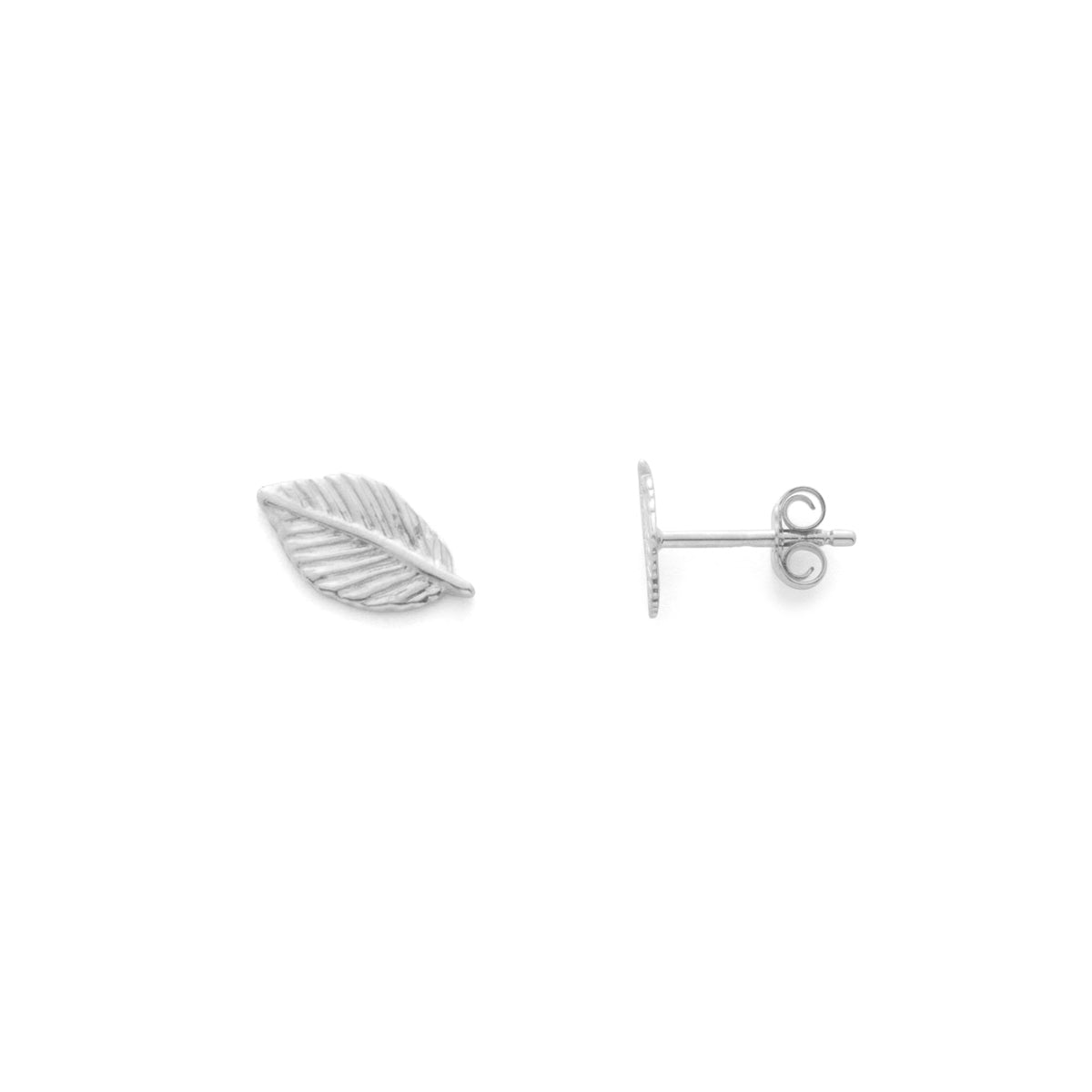 Boucles d'Oreilles Mini feuille Argent
