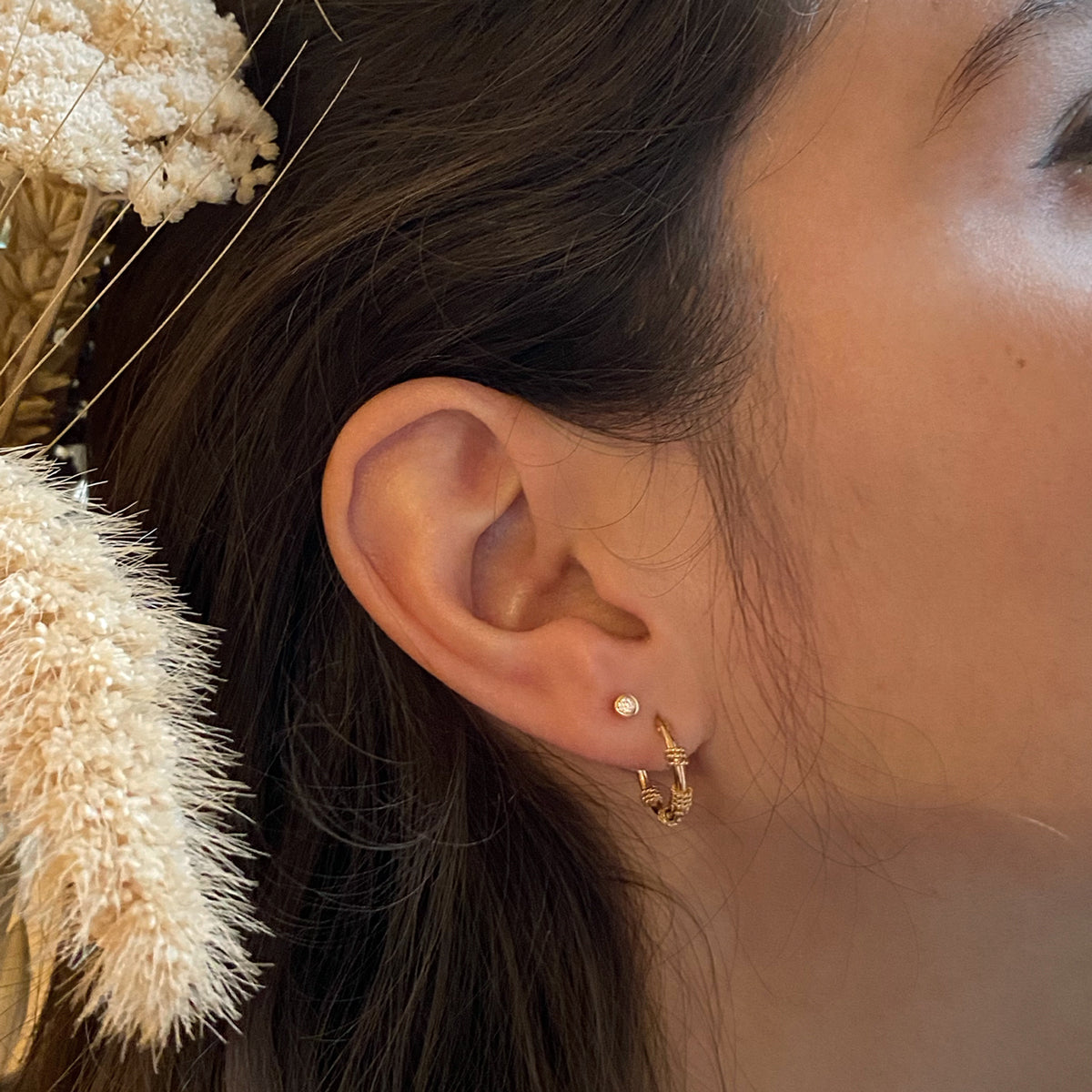 Boucles d'oreilles Créoles Cordage plaqué Or