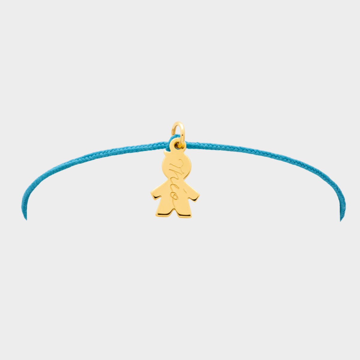 Bracelet 1 mini breloque sur lien coton fin plaqué or