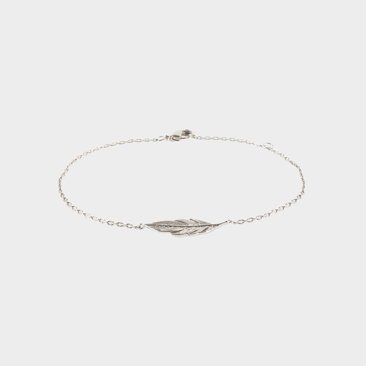Bracelet Plume argent massif