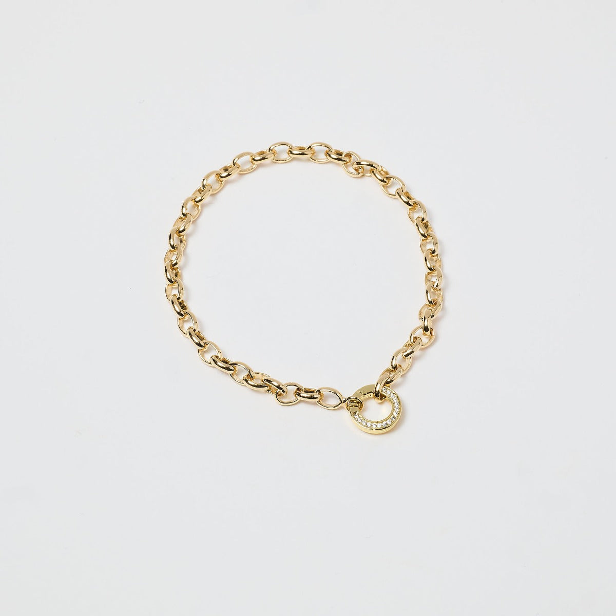 Bracelet Smile sur chaîne maillons ronds plaqué or
