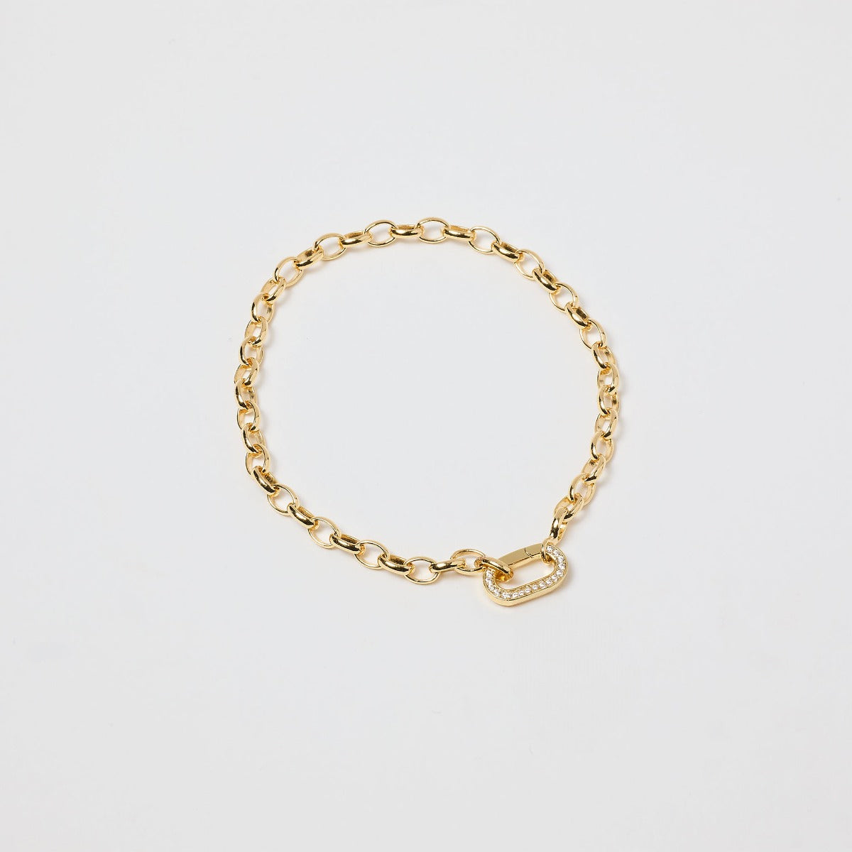 Bracelet Smile sur chaîne maillons ronds plaqué or