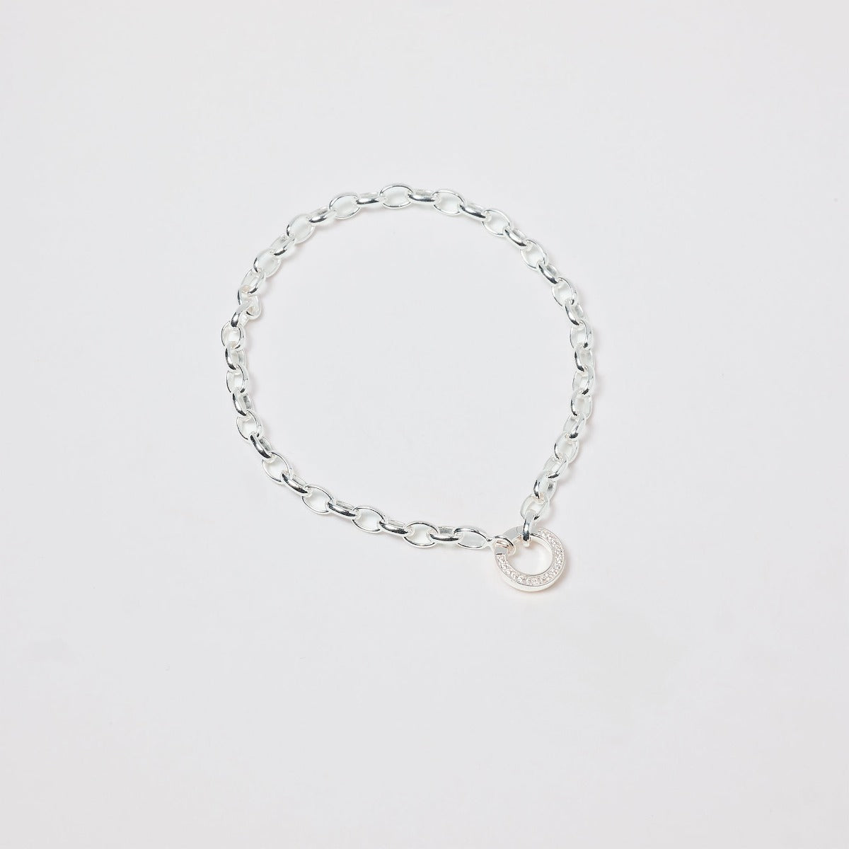 Bracelet Smile sur chaîne maillons ronds argent