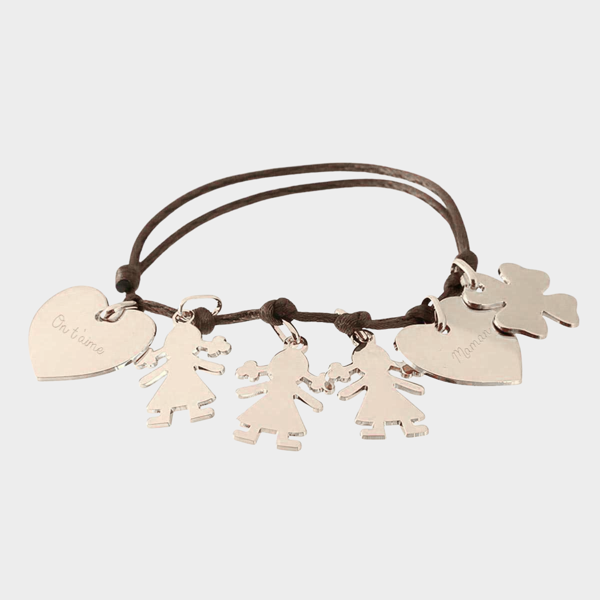 Bracelet à composer sur lien satin argent