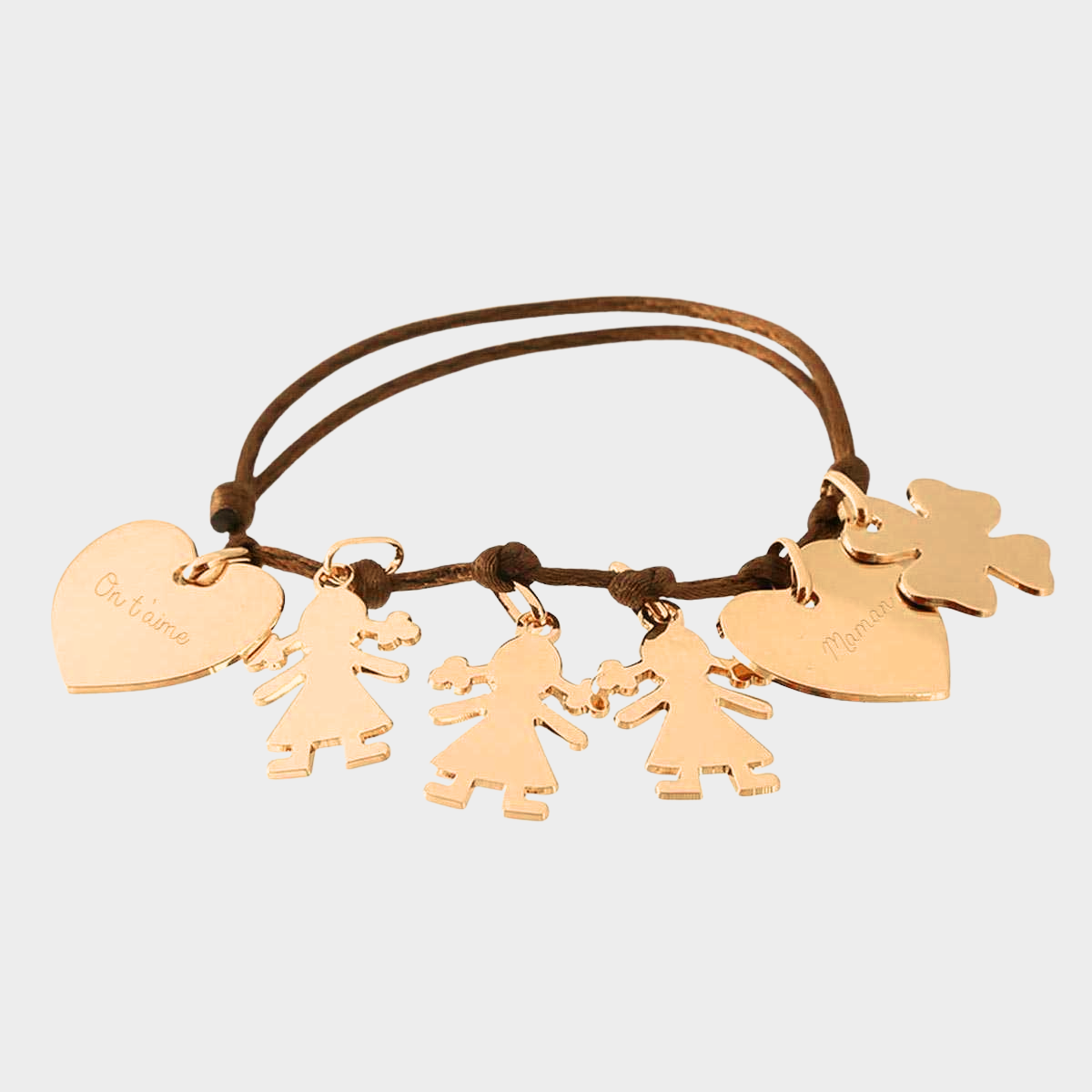 Bracelet à composer sur lien satin plaqué or