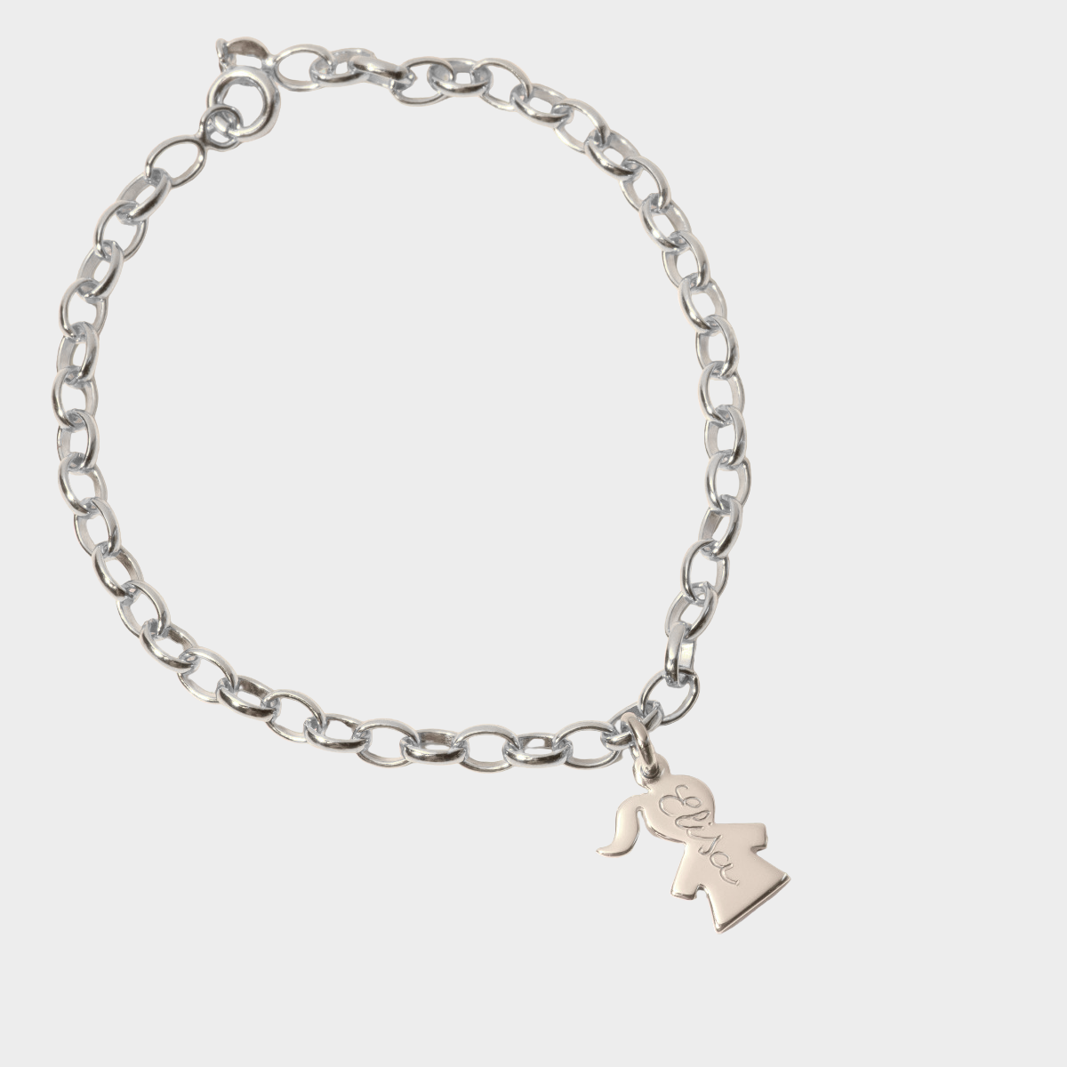 Bracelet chaîne petits maillons à composer argent