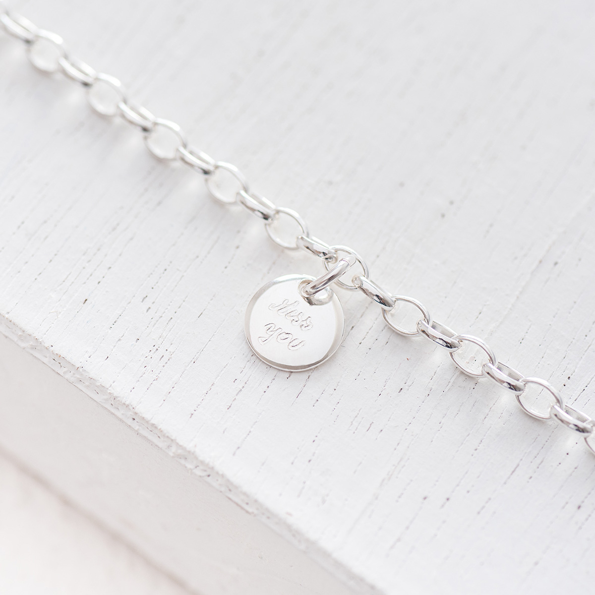 Bracelet chaîne petits maillons à composer argent