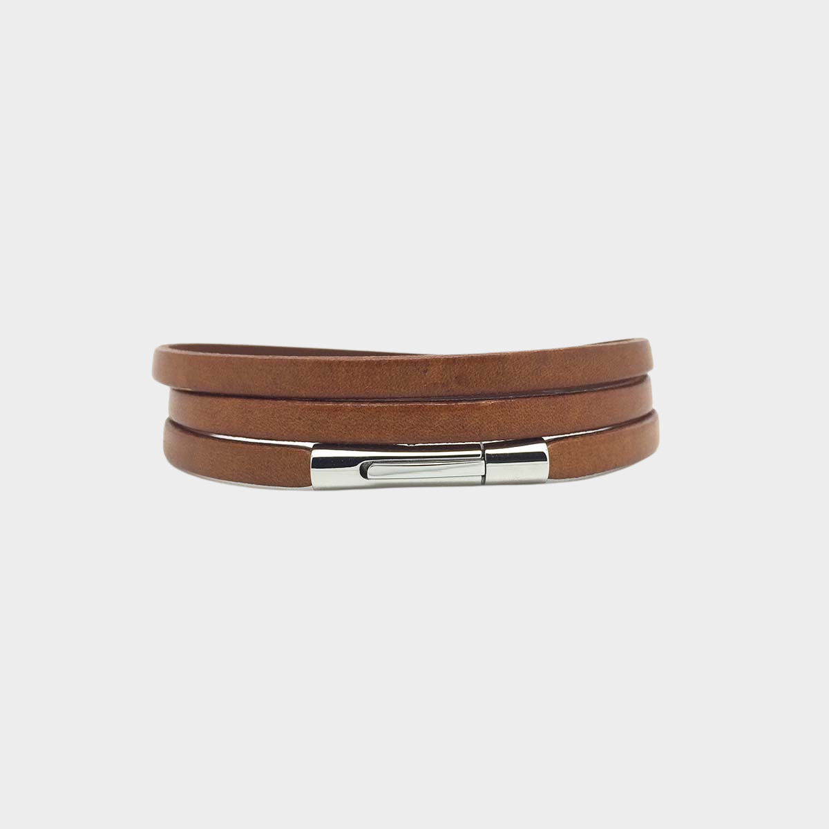 Bracelet classic triple pour homme camel