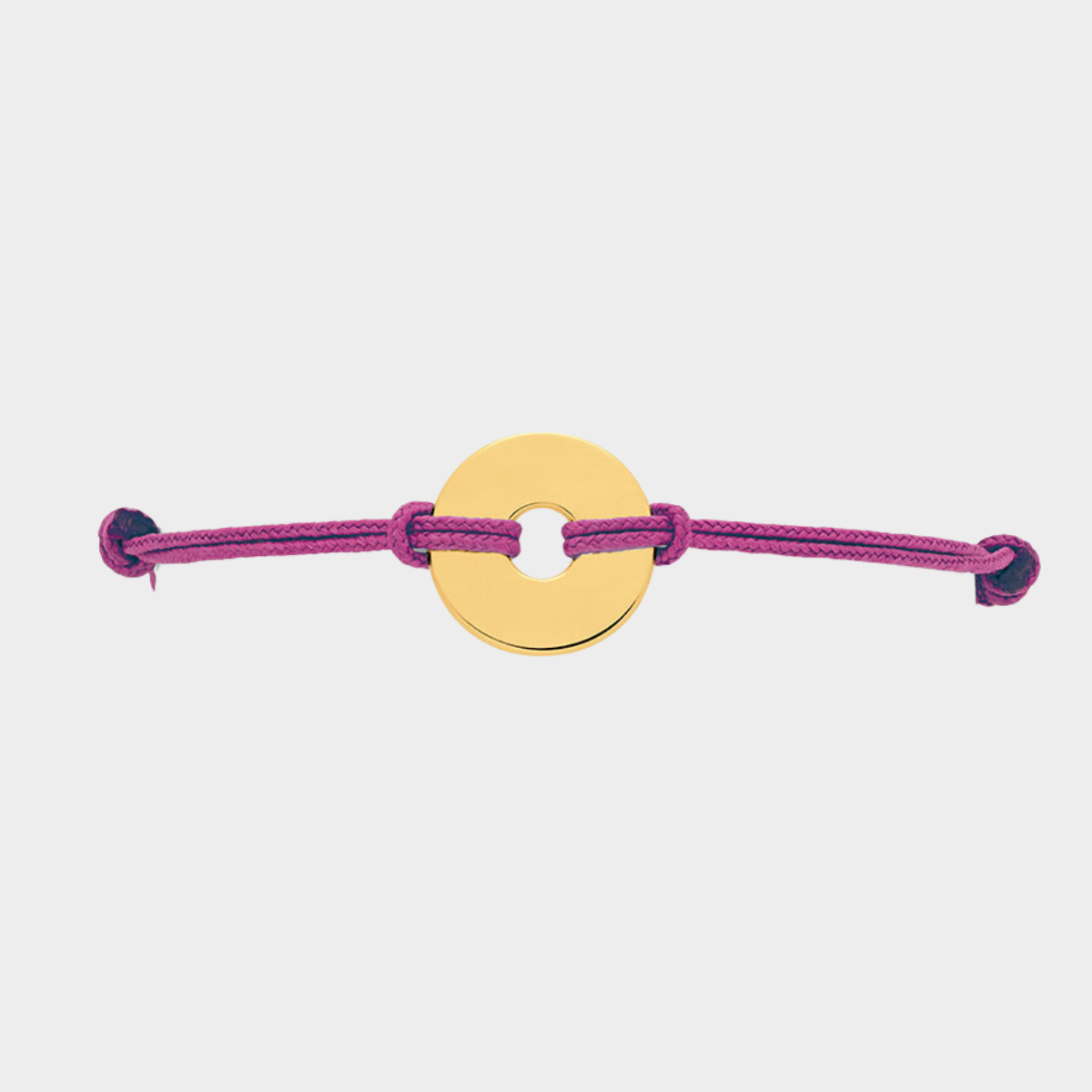 Bracelet cordon avec cible plaqué or à graver