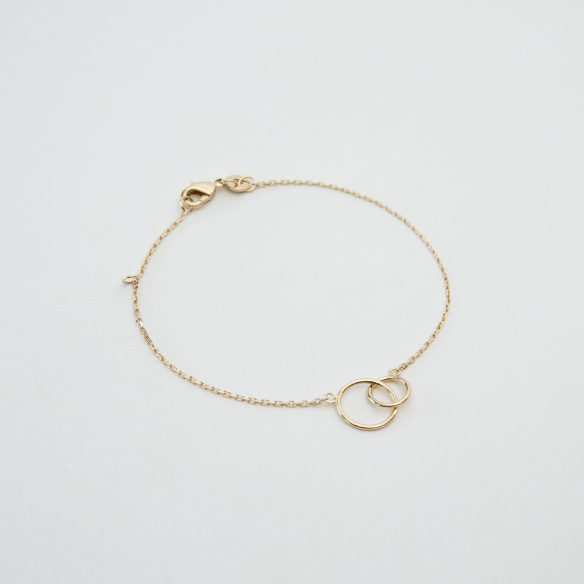 Bracelet duo d'anneaux plaqué or