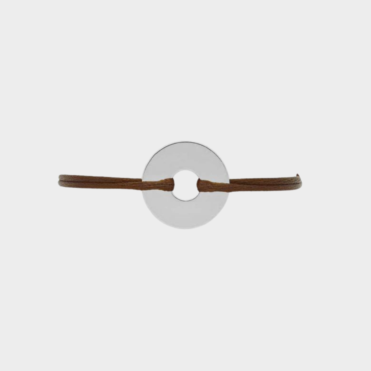 Bracelet petite cible argent sur lien satin