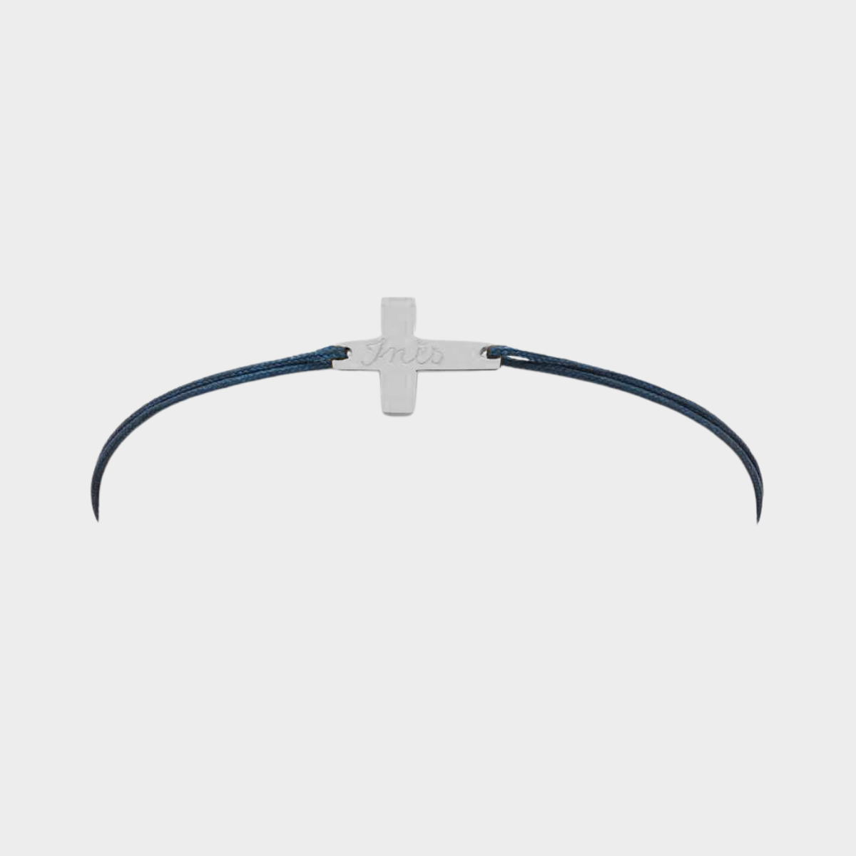 Bracelet petite croix à plat argent