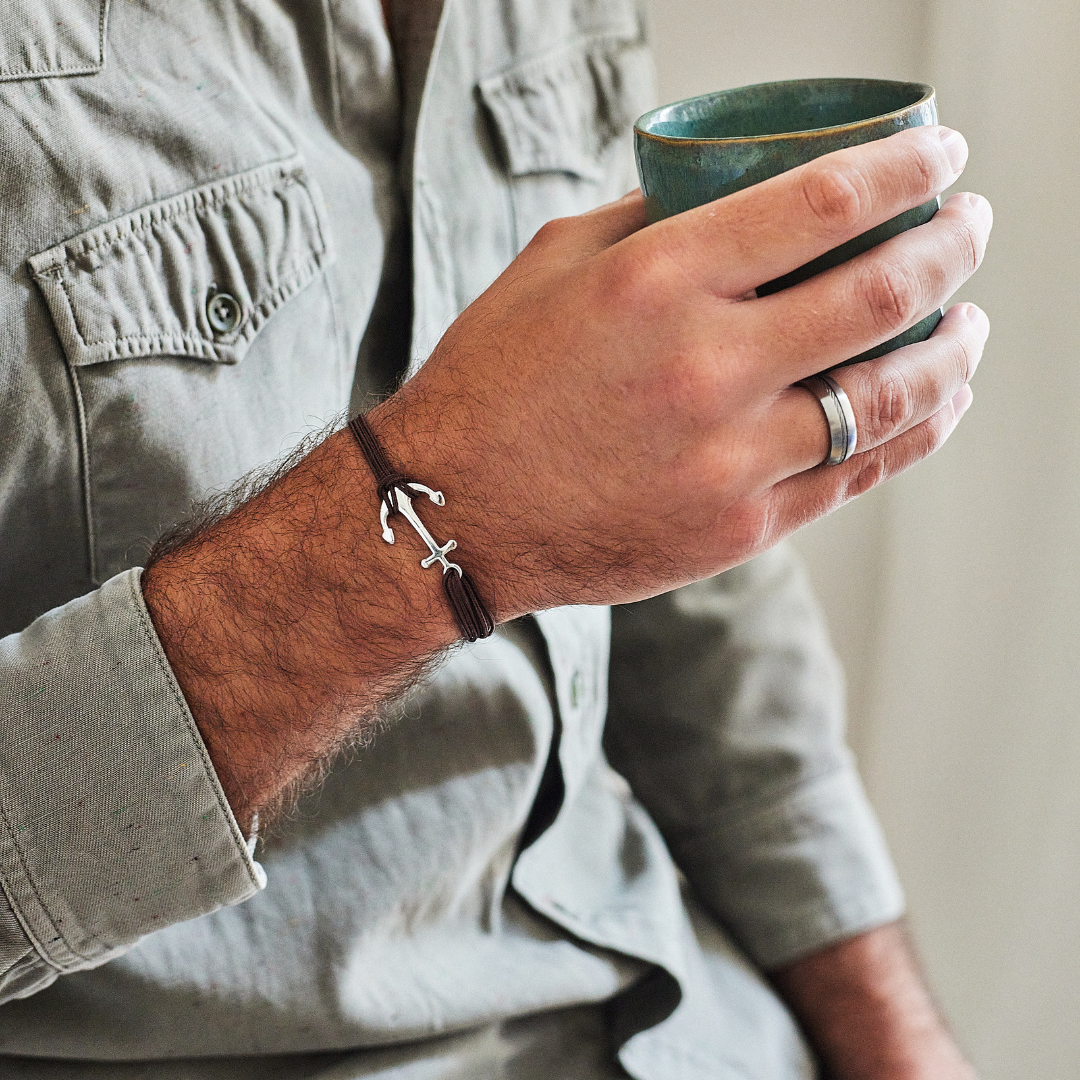 Bracelet Ancre argent massif