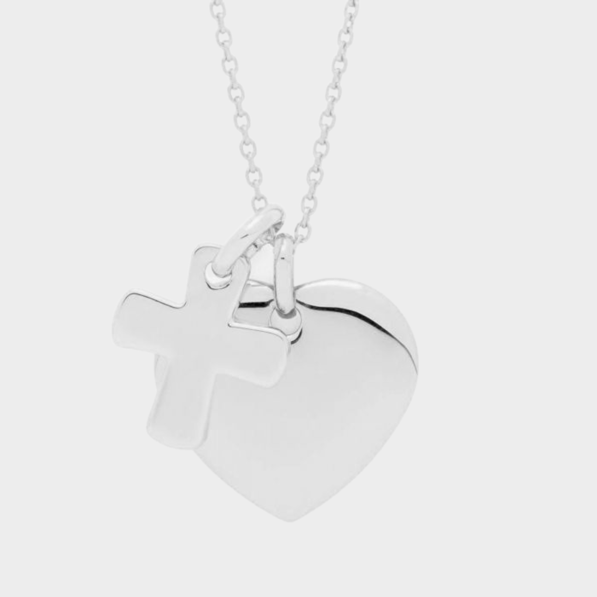 Collier 1 breloque, 1 mini breloque sur chaîne forçat argent