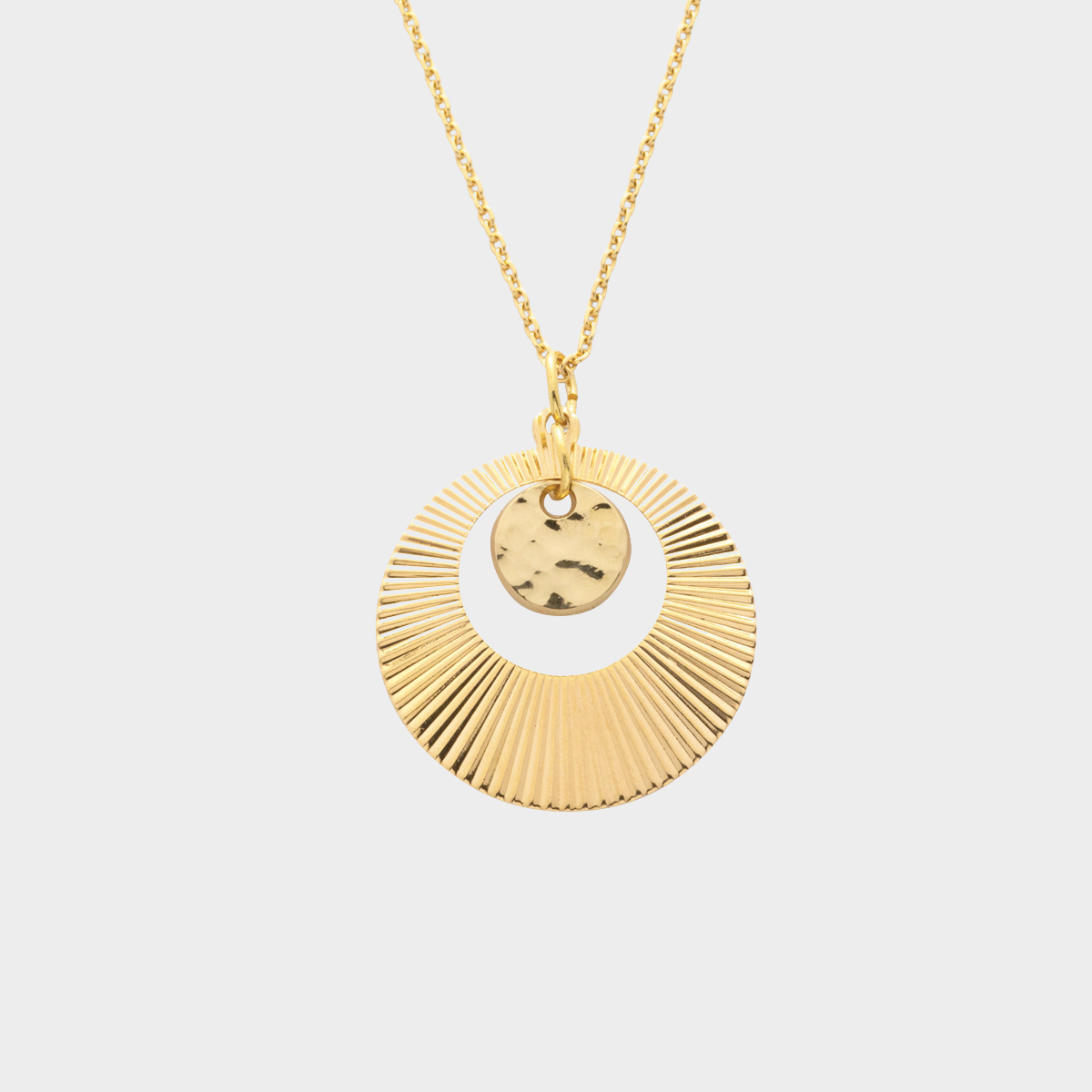 Collier Eclipse et mini rond martelé