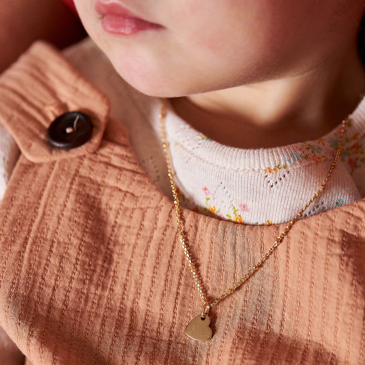 Collier mini breloques à composer sur chaîne maille perlée plaqué or