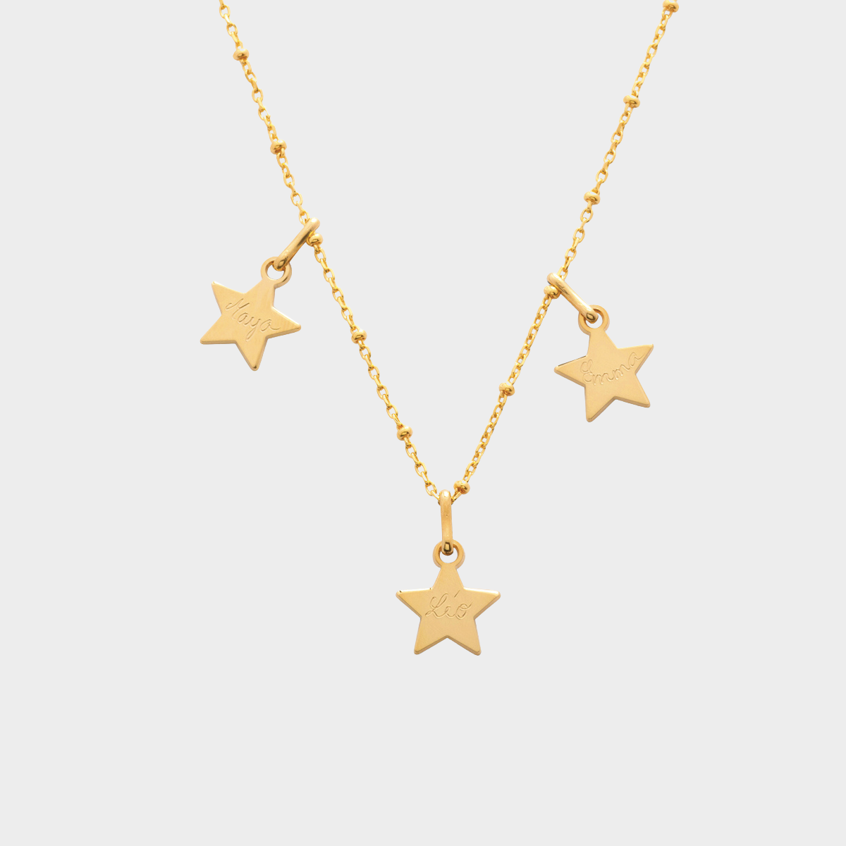 Collier mini breloques à composer sur chaîne maille perlée plaqué or