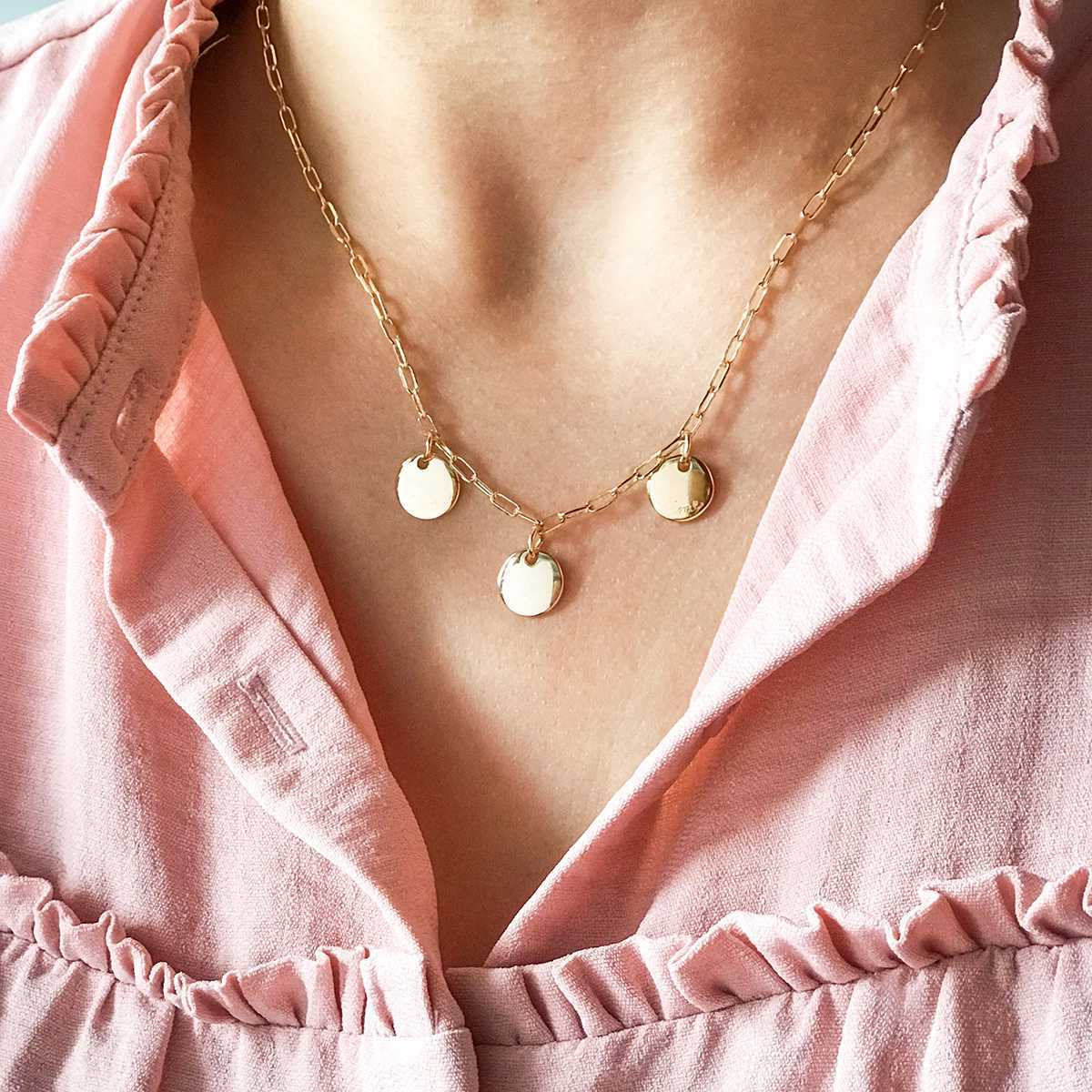 Collier mini breloques à composer sur chaîne maillon ovale plaqué or
