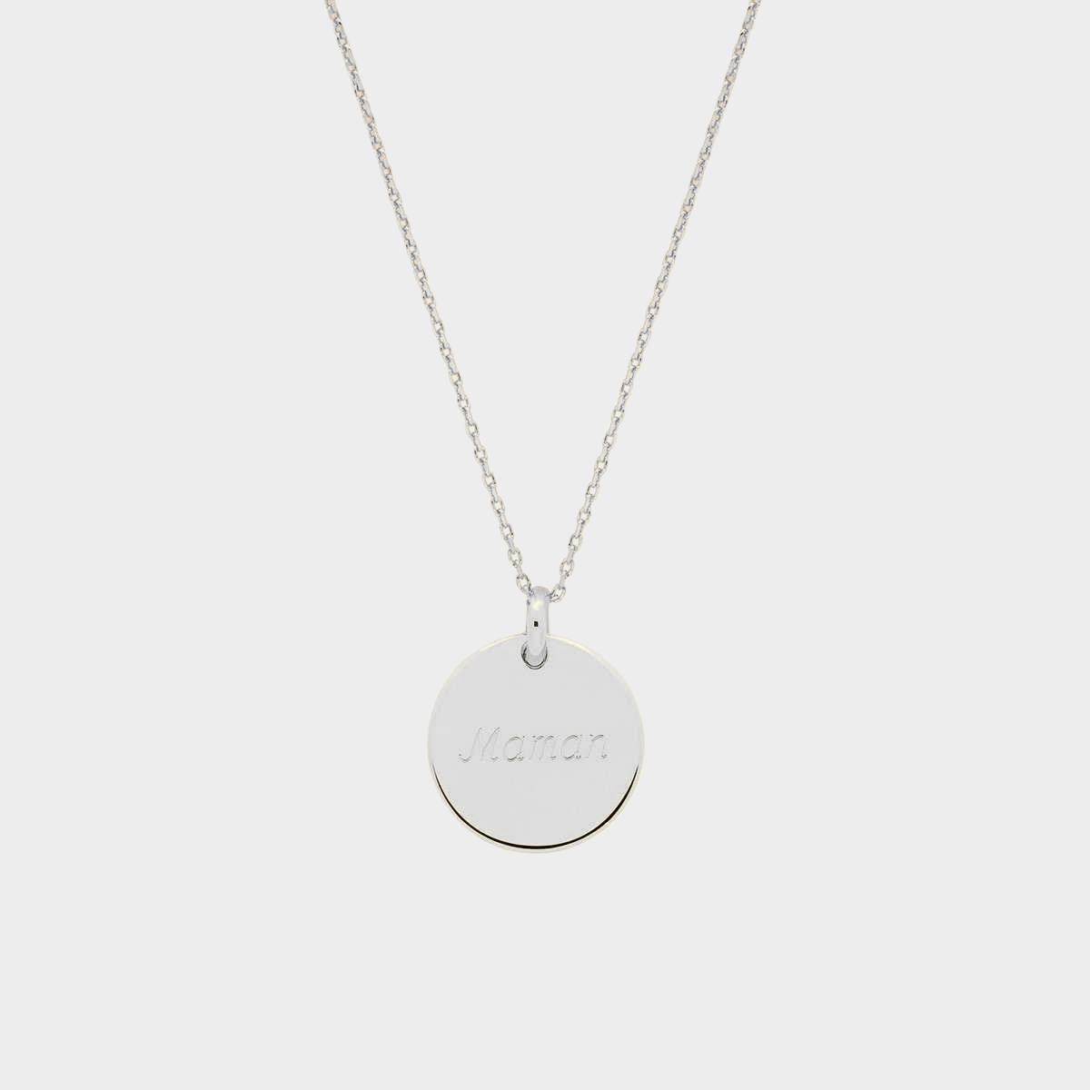 Collier 1 breloque sur chaîne maille forçat argent