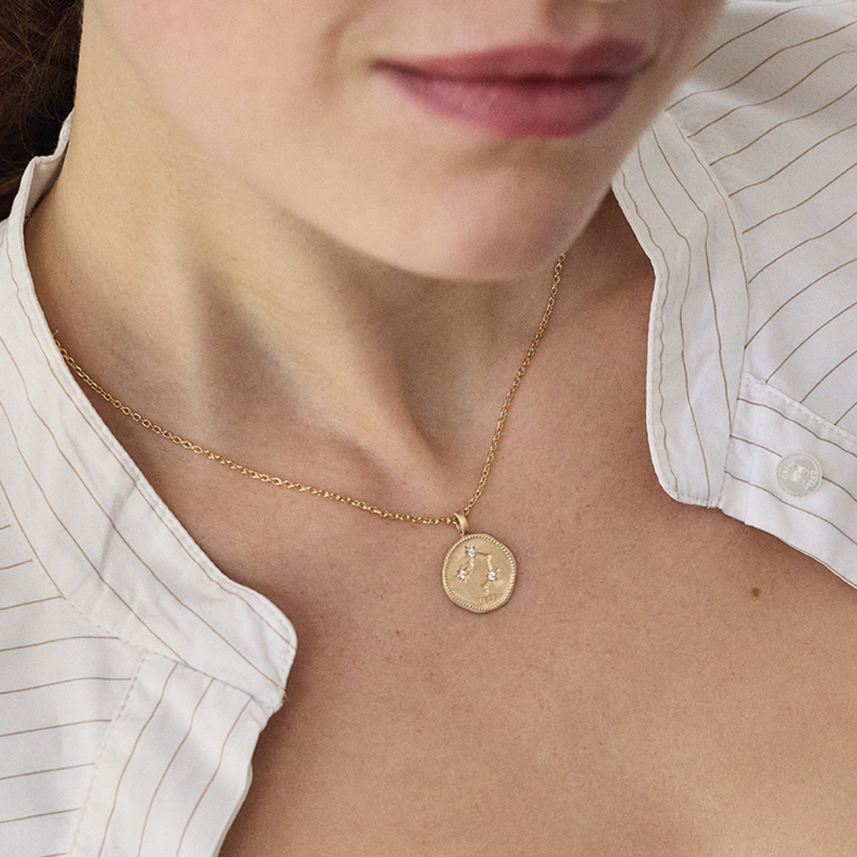 Pendentif Balance En Or Jaune 14 Carats (585) - 15 Mm - Bijou Horoscope Zodiaque NKlaus - 4