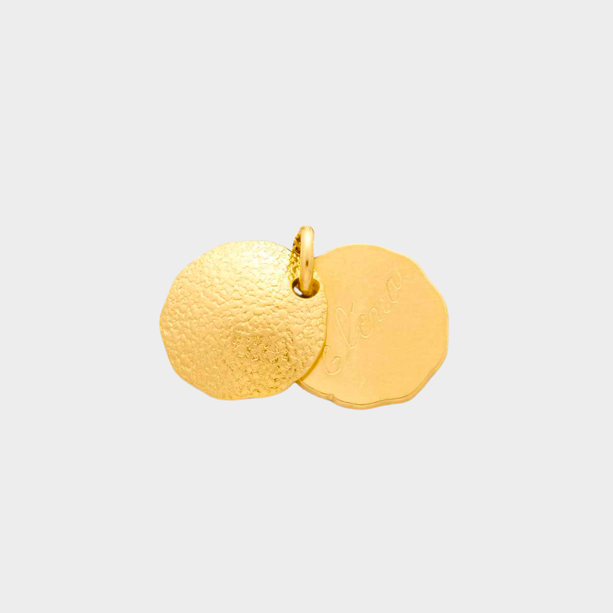 Double médaille Coquillage à Secret en plaqué or