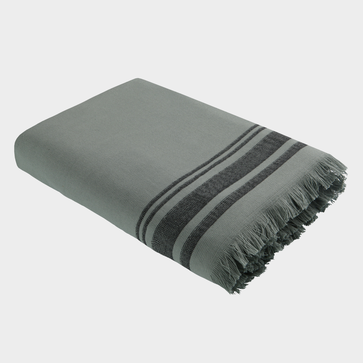 Fouta éponge kaki et noir