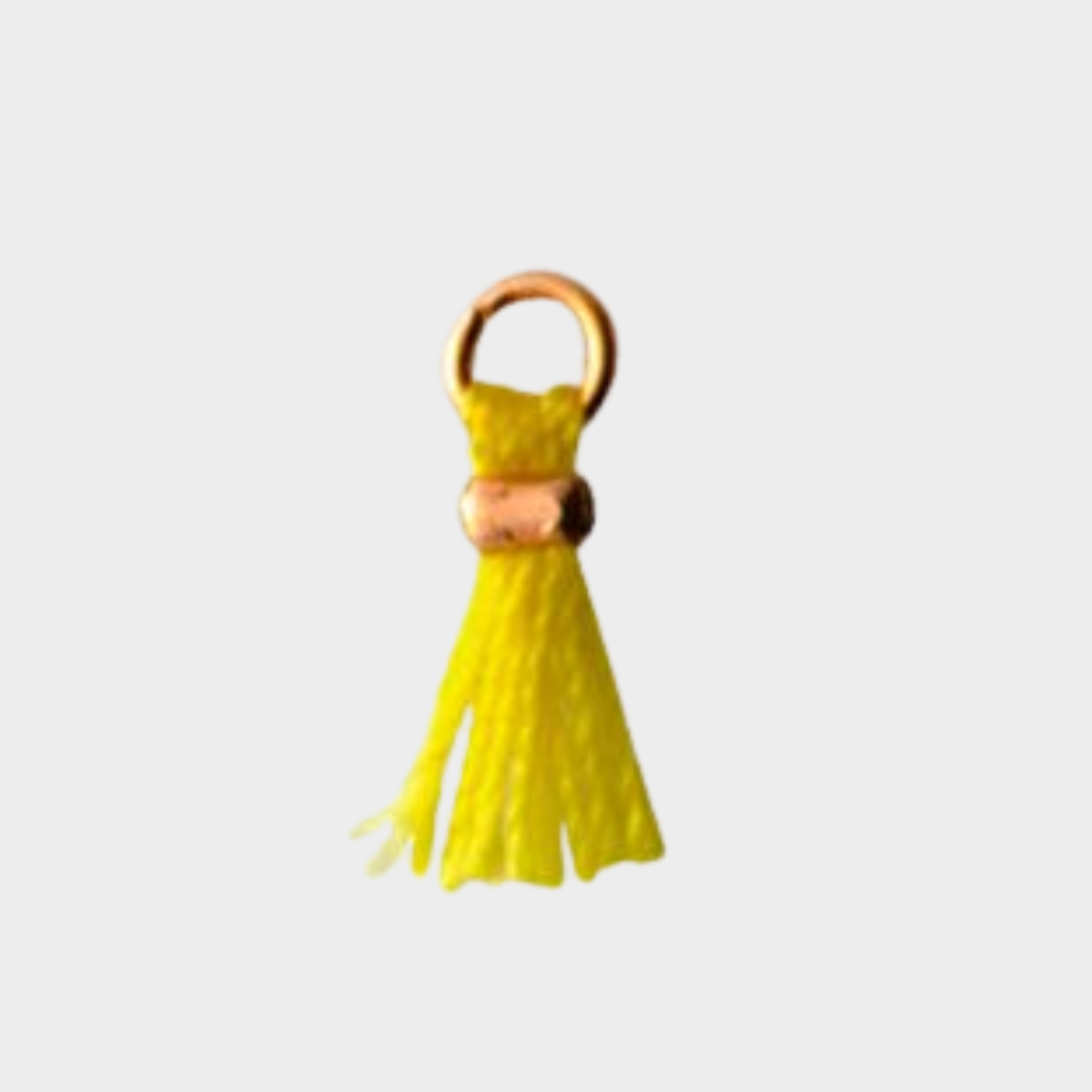 Mini pompon plaqué or jaune fluo
