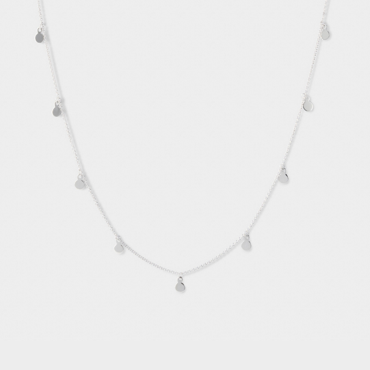 Collier chaîne paillettes argent