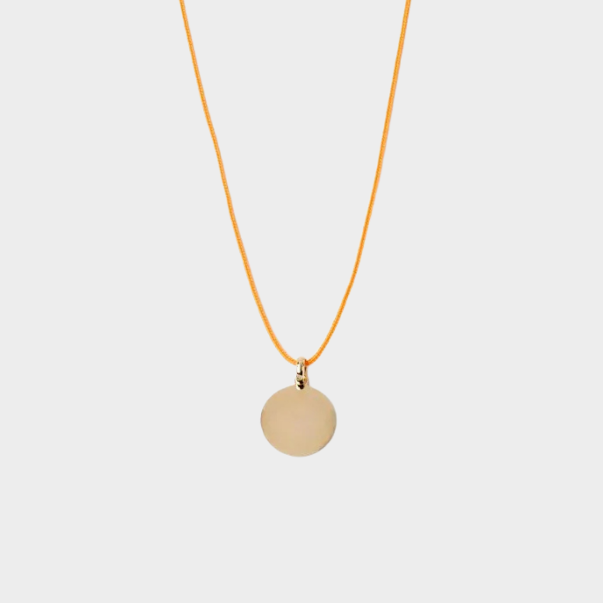 Collier 1 breloque sur lien coton plaqué or