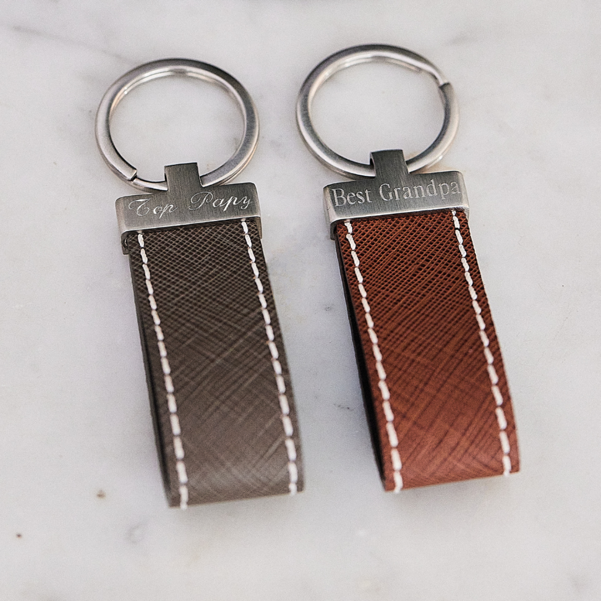 Porte clé Gatsby Taupe et Marron
