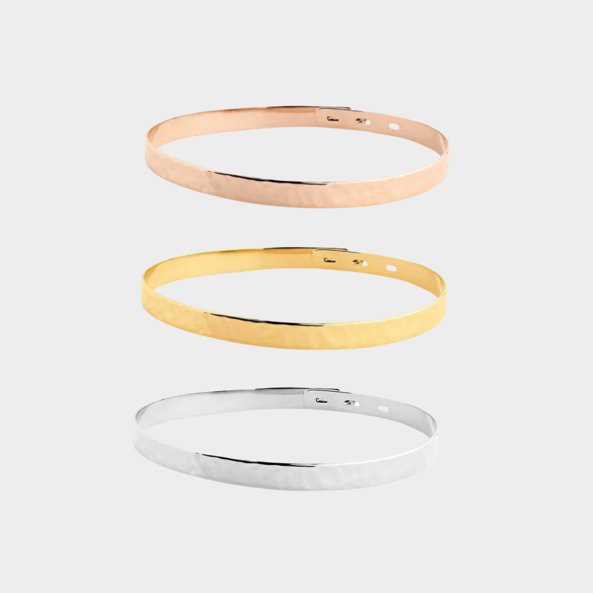 Trio de joncs ruban martelés