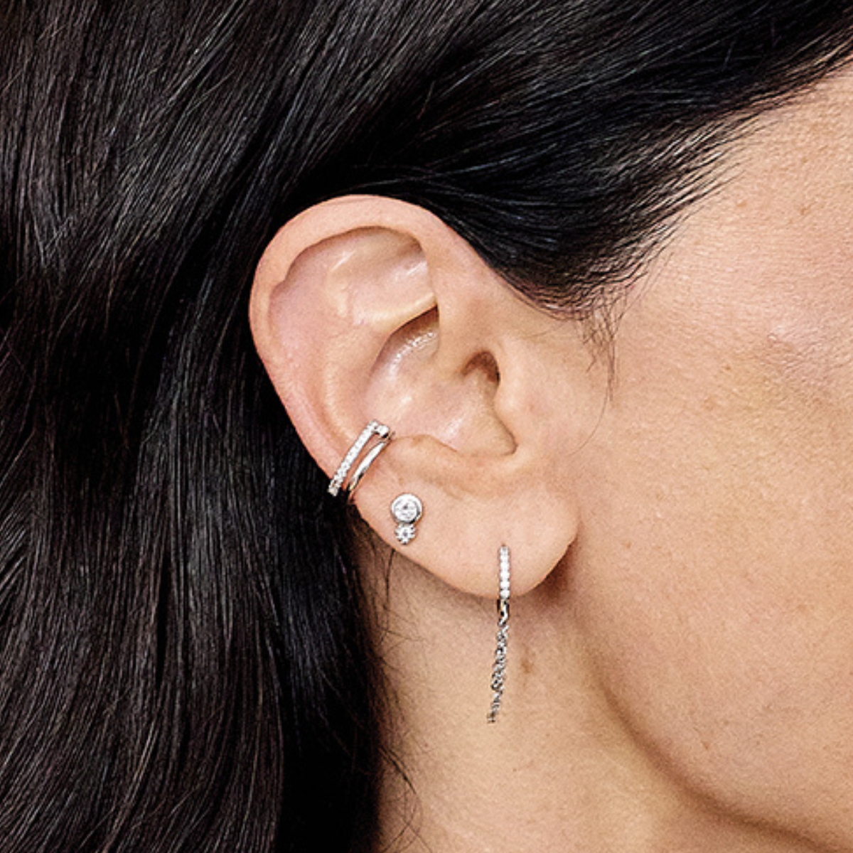 Boucles d'oreilles purity Flamme argent