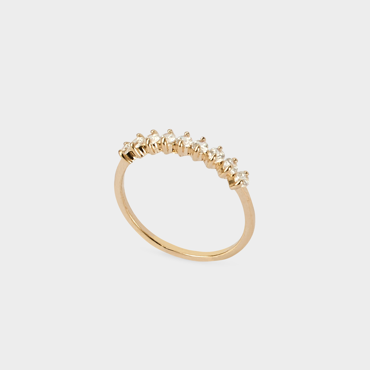 Bague bandeau brillants plaqué or