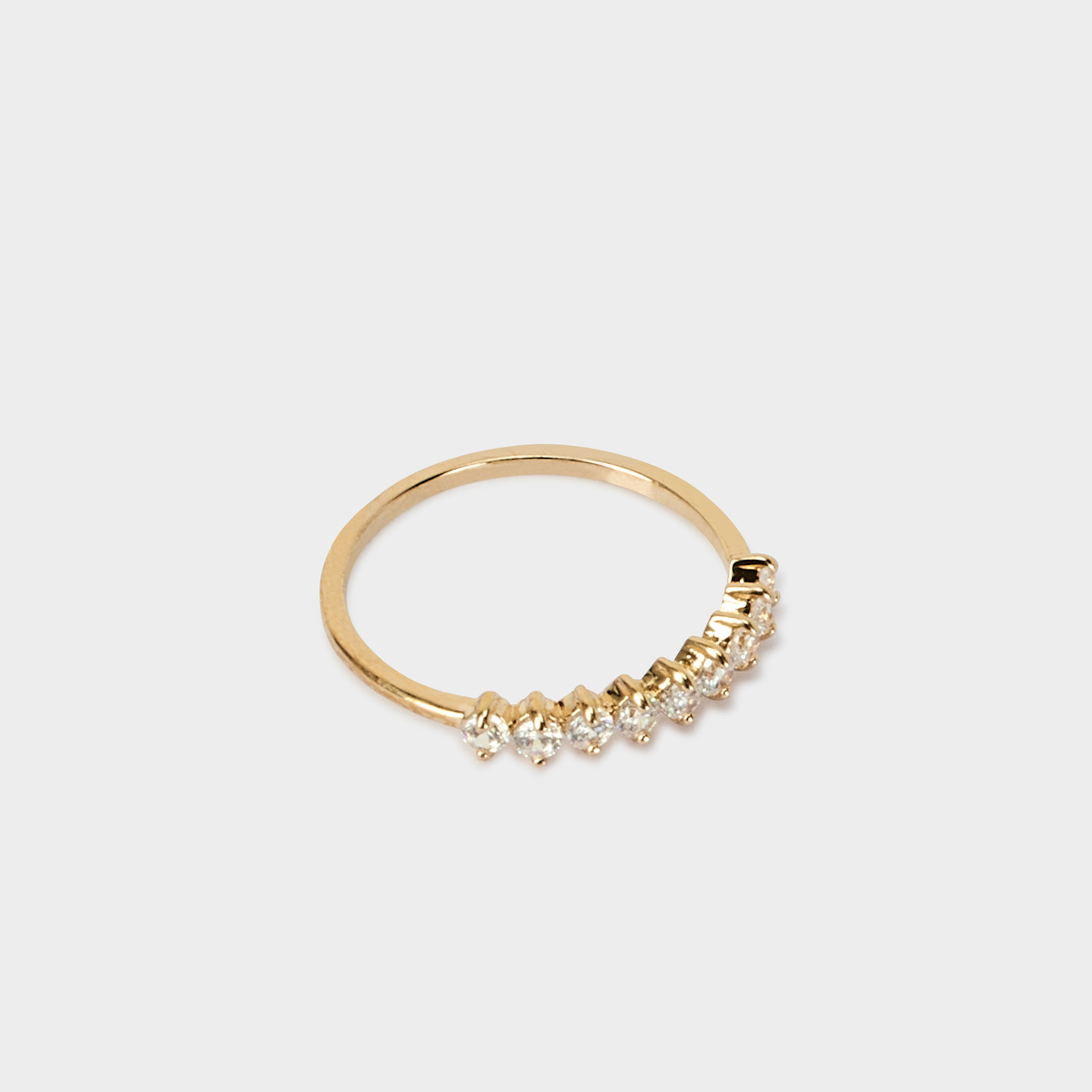 Bague bandeau brillants plaqué or