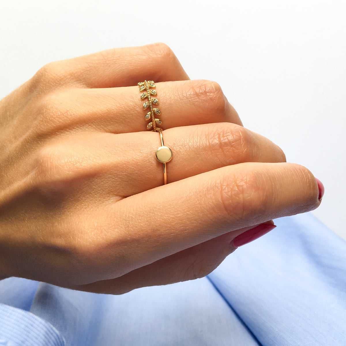 Bague Epis strassé plaqué or