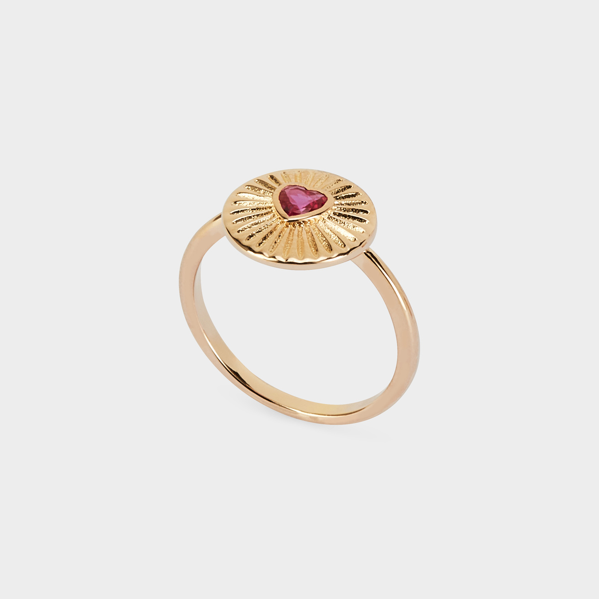 Bague cœur battant plaqué or
