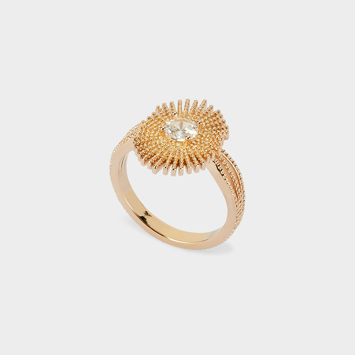 Bague soleil rayonnant plaqué or
