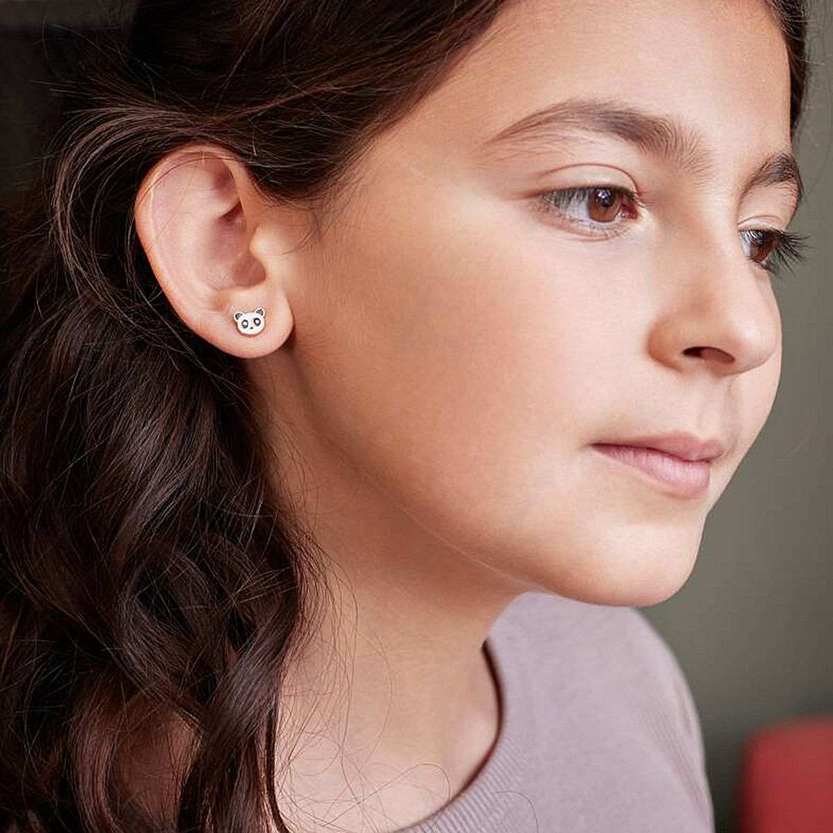 Boucles d'oreilles Didou le panda plaqué or