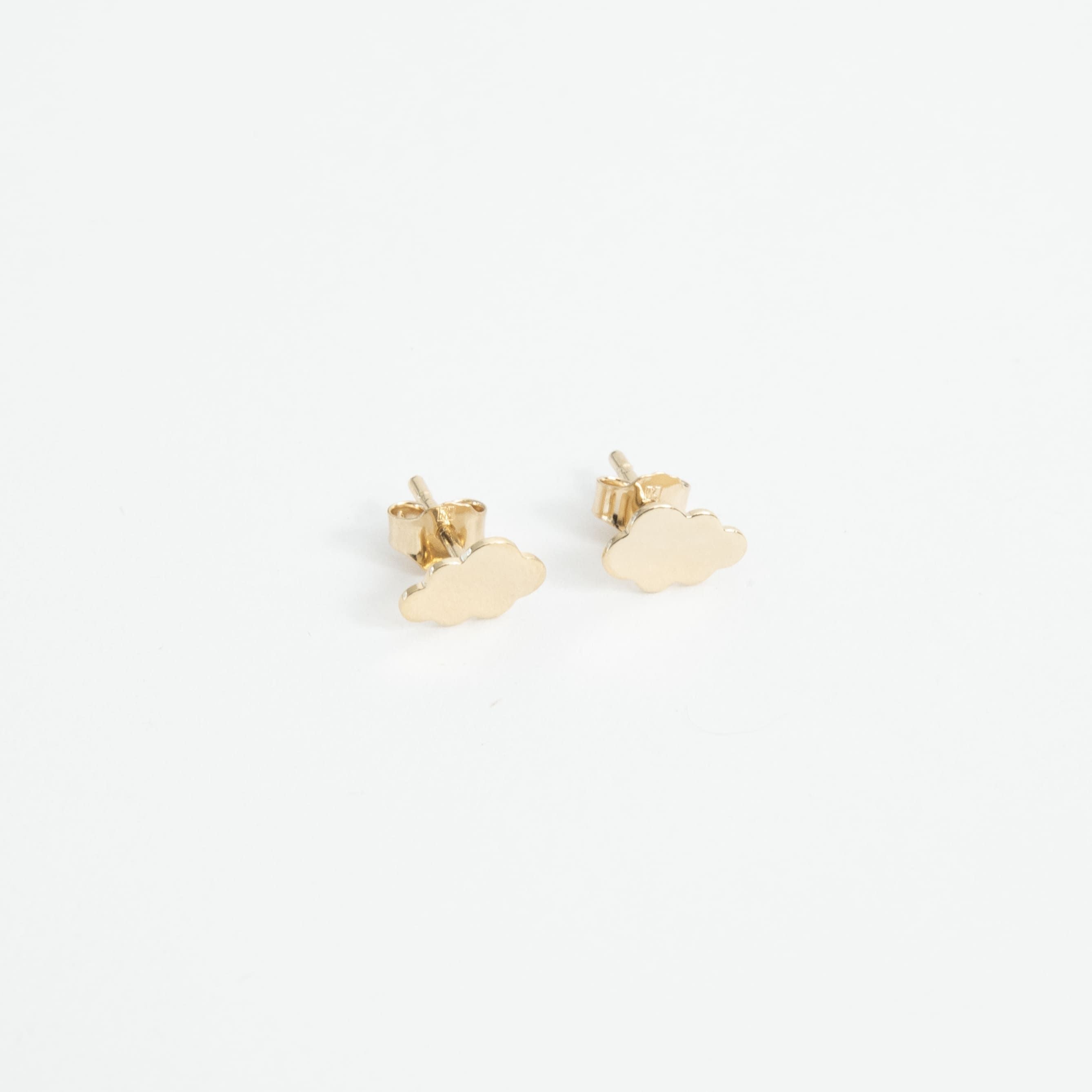 Boucles d'oreilles mini nuage plaqué or
