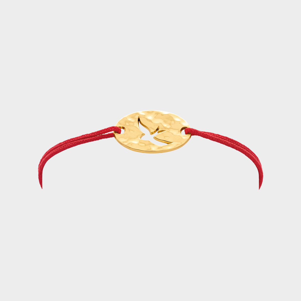 Bracelet colombe martelée plaqué or
