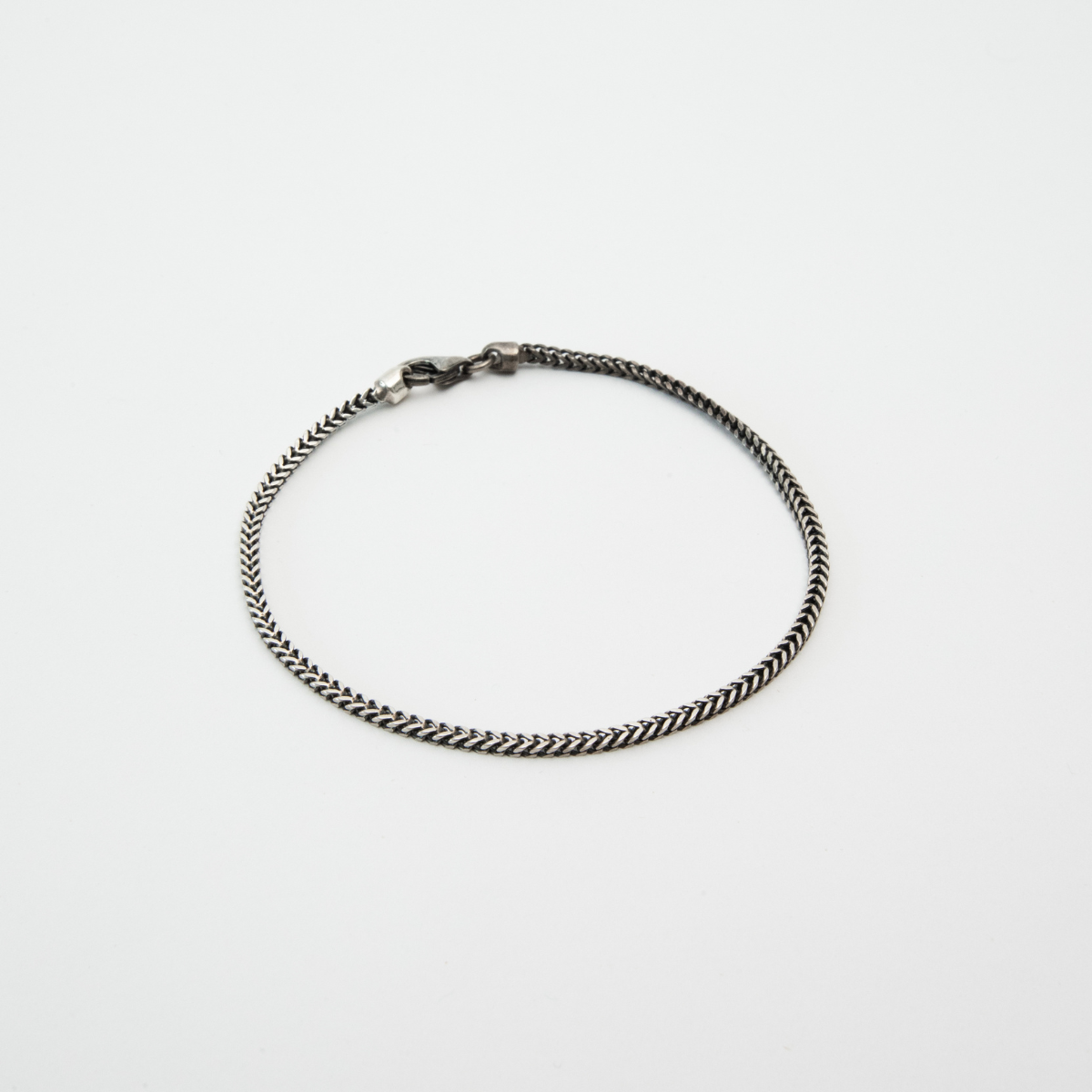 Bracelet chaîne chevrons argent vieilli fine