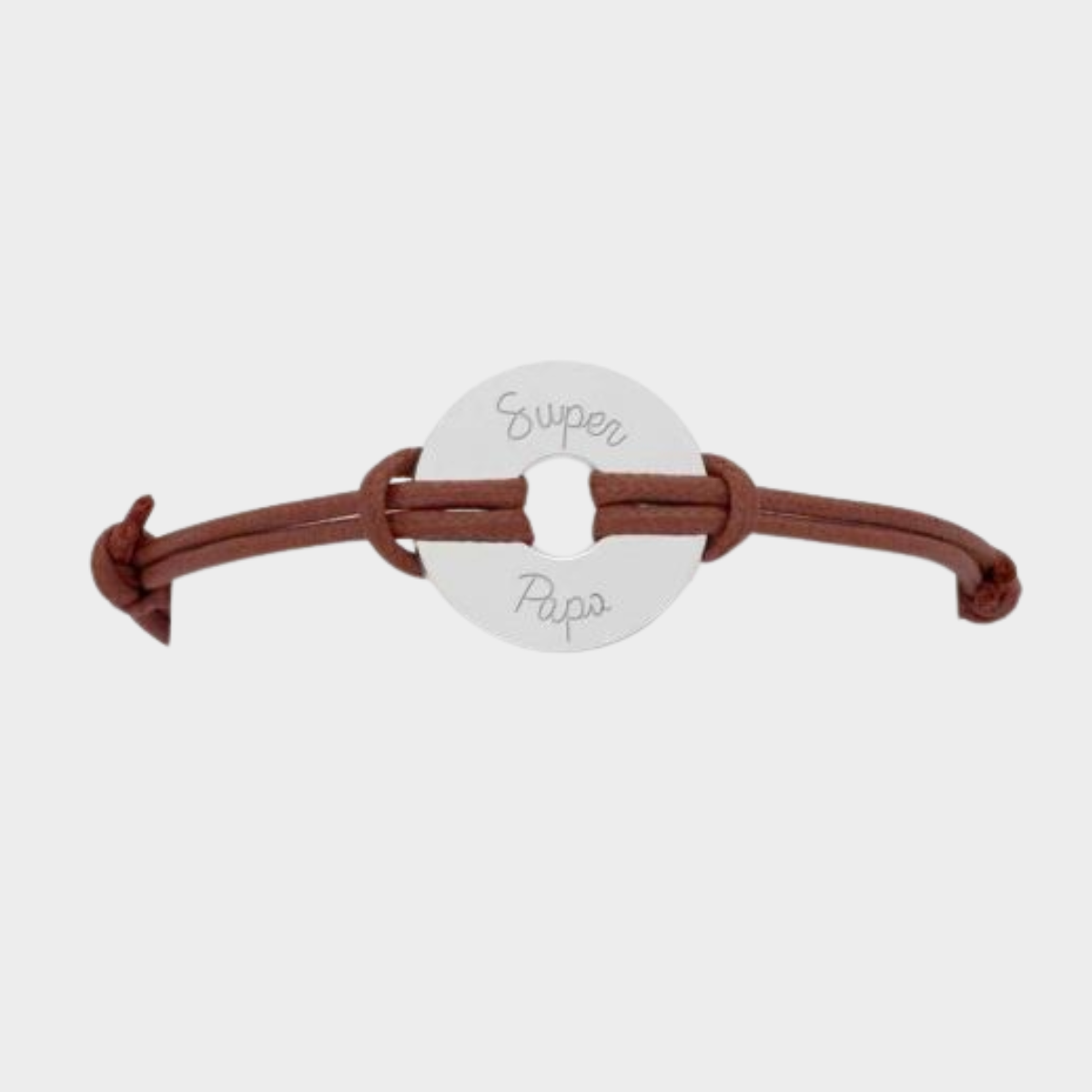 Bracelet petite cible pour homme sur lien coton ciré