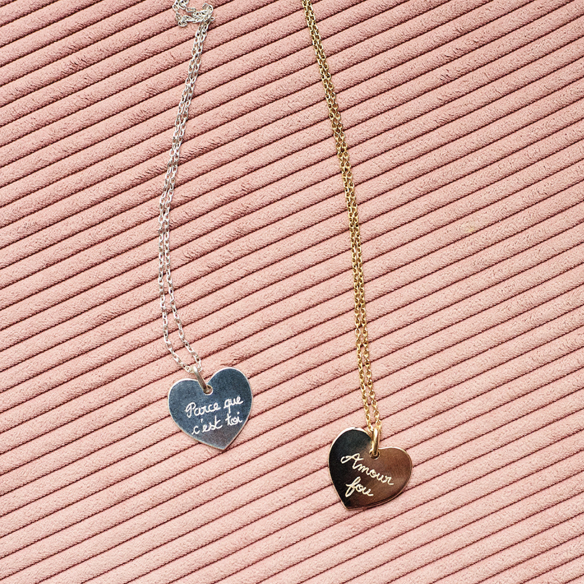 Collier cœur sur chaîne plaqué or