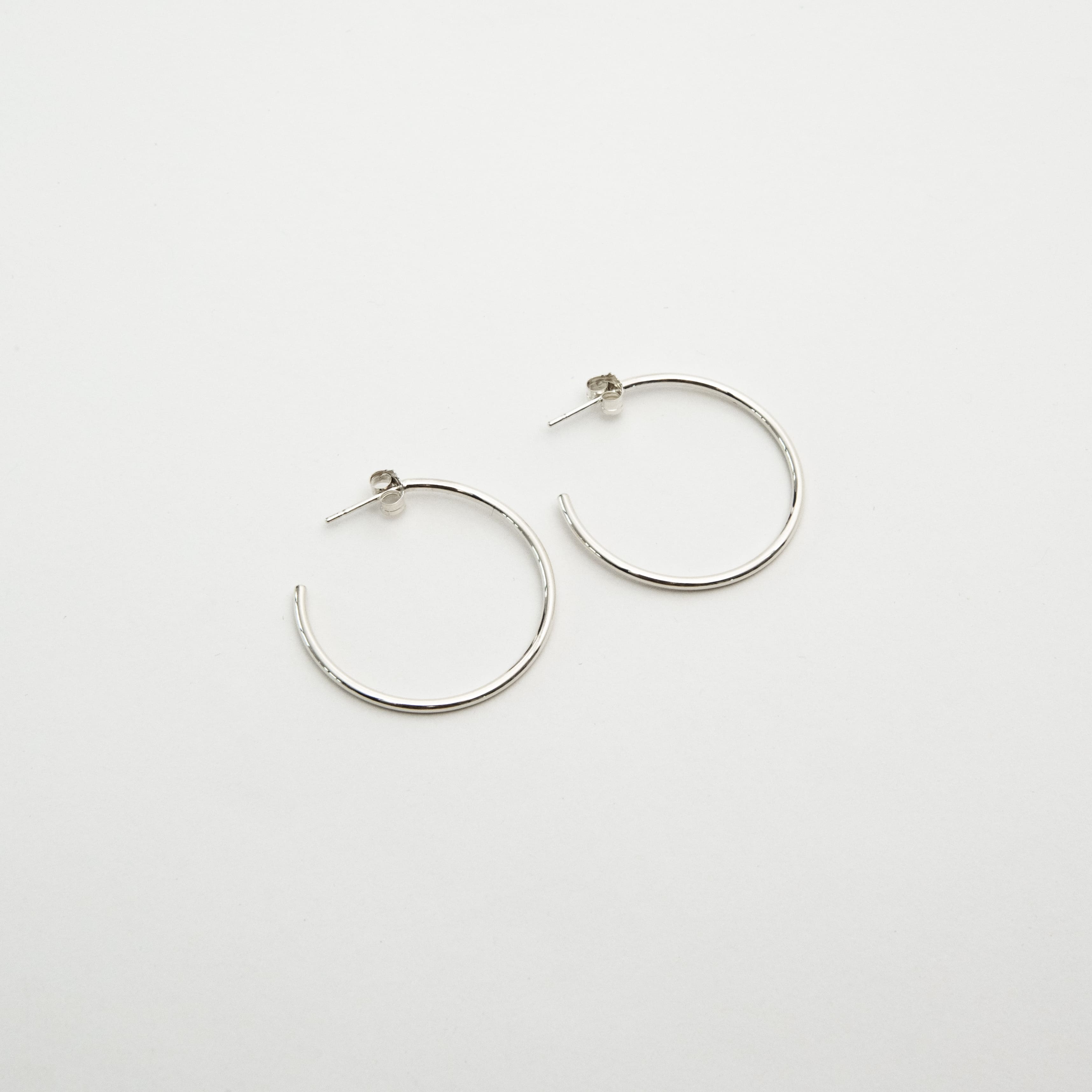 Créoles lisses argent massif 2,8 cm