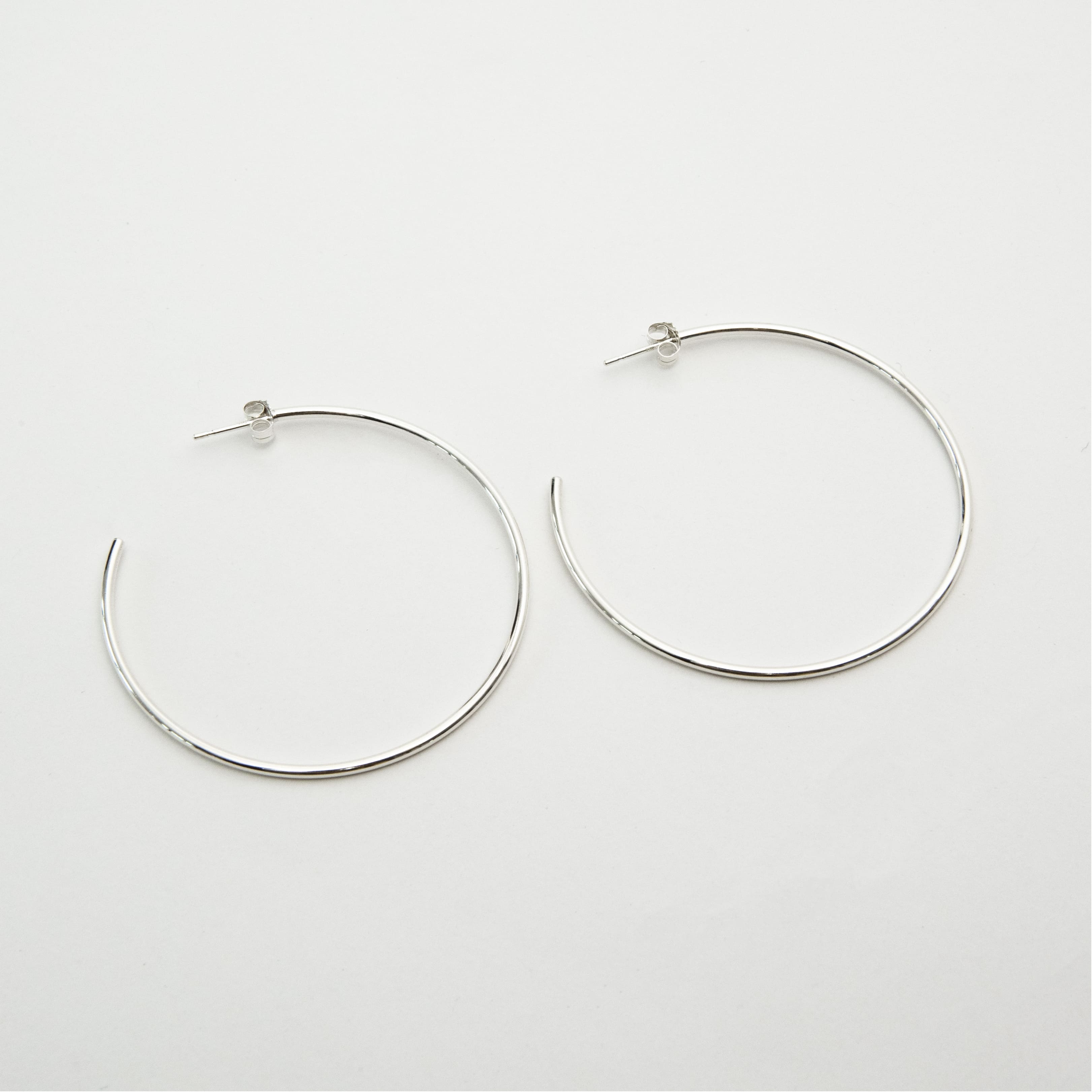 Créoles lisses argent massif 4,8 cm
