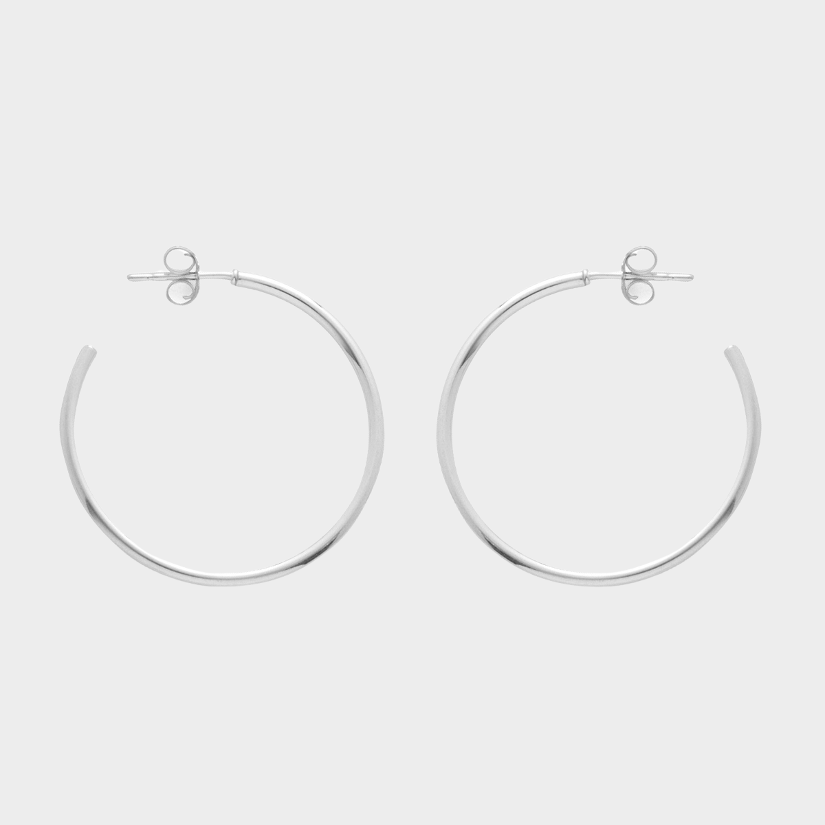 Créoles lisses argent massif 2,8 cm