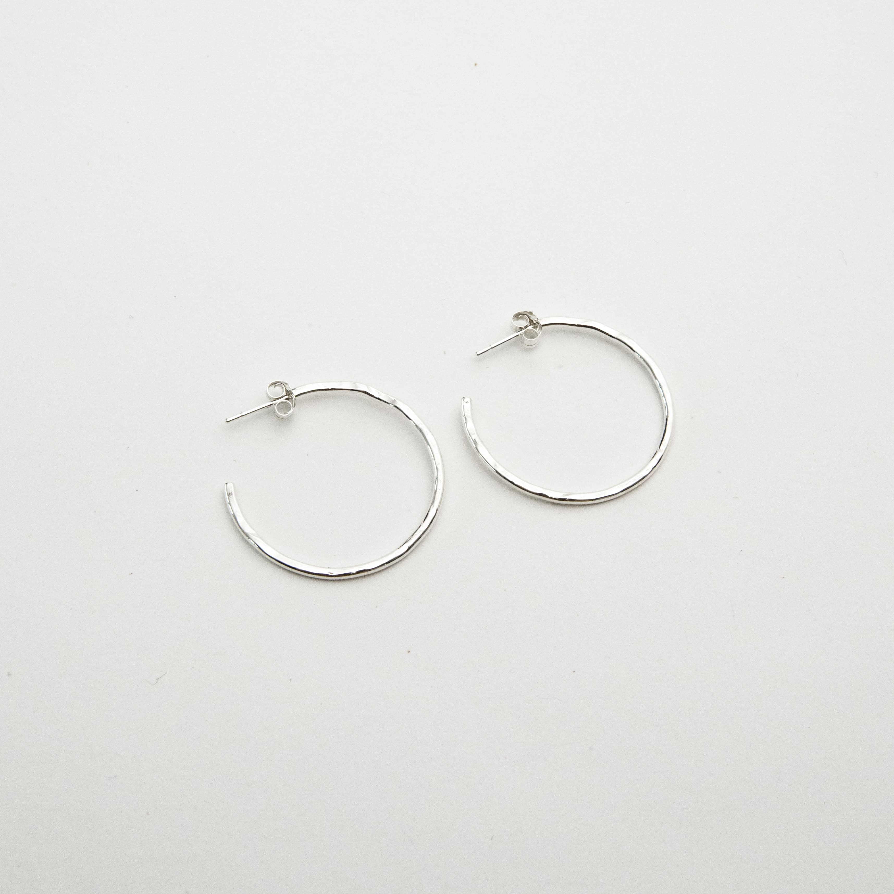 Créoles martelées argent 2,8 cm