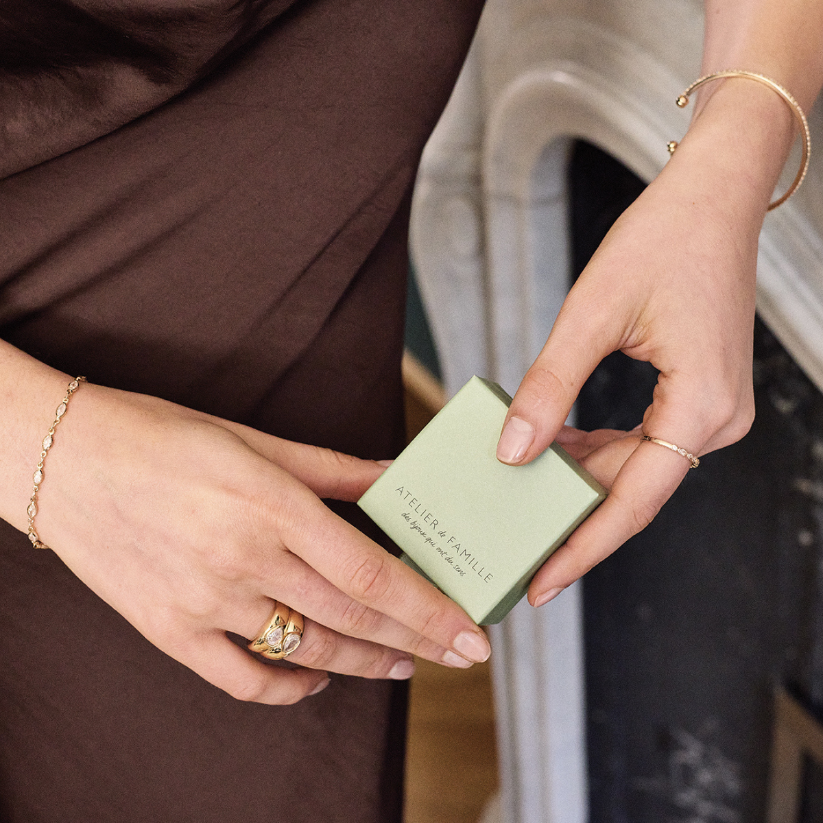 Bracelet cascade de zircons plaqué or