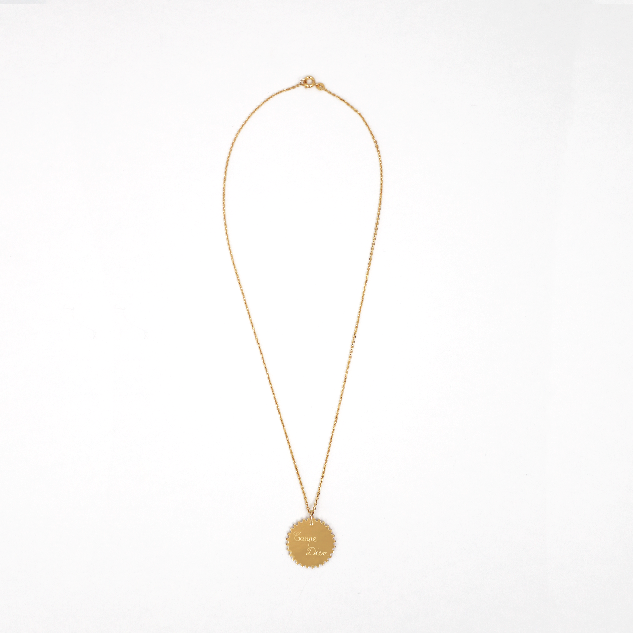 Collier mantra plaqué or – Médaille Sun